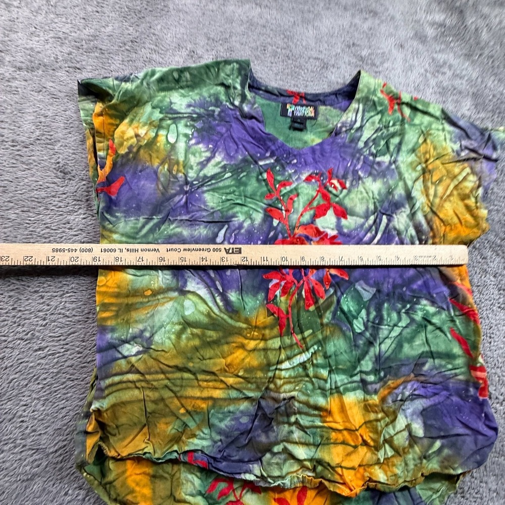 Tropical Tantrum Womens M Tie Dye Floral Top Sleeveless Colorful Festival - Picture 4 of 7